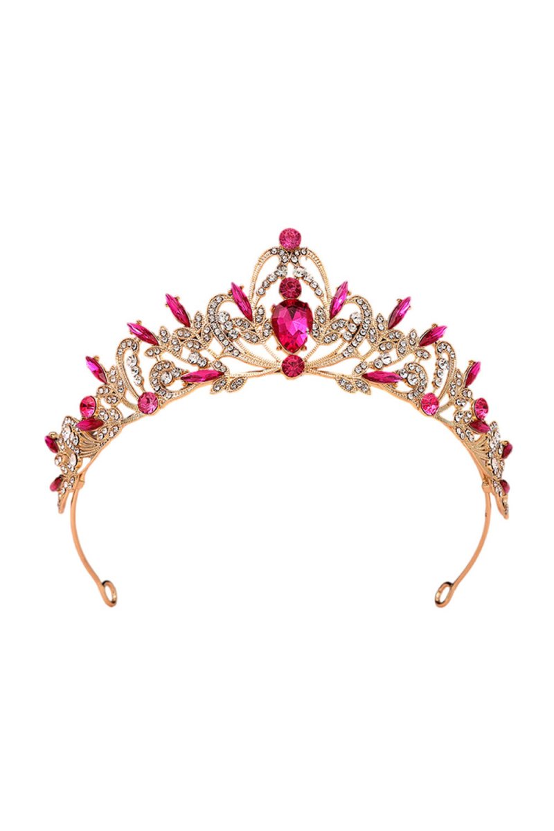 Baroque Pink Rhinestone Tiara