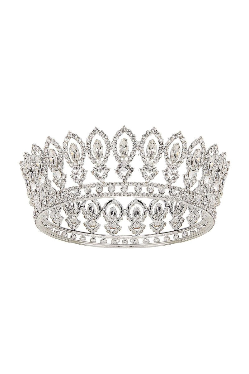 Baroque Silver Sparkly Crystal Crown