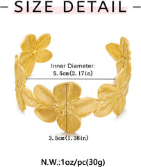 Boho Floral Chunky Wide Open Bracelets