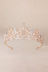 Bronze Princess Rhinestone Crowns for Women