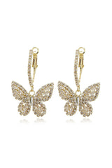 Butterfly Hoop Dangling Earrings