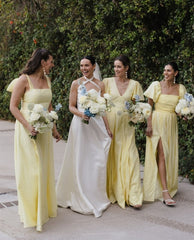 Chic A-Line Daffodi Long Bridesmaid Dresses