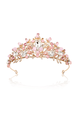 Crystal-Embellished Tiara in Rose Gold
