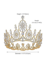 Crystal Gold Tiara for Wedding Birthday