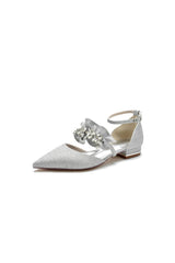 Crystal Ruffles Sequin Pointed Toe Flats