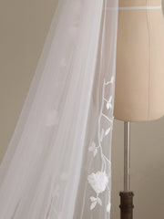Delicate 3D Flower Lace Cathedral Veil Bridal Veil Wedding Veil