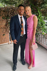 Mermaid Satin One Shoulder Bridesmaid Dress with Slit