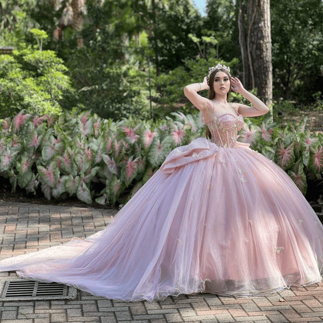 Pink Ball Gown Tulle Sweetheart Quinceanera Dress