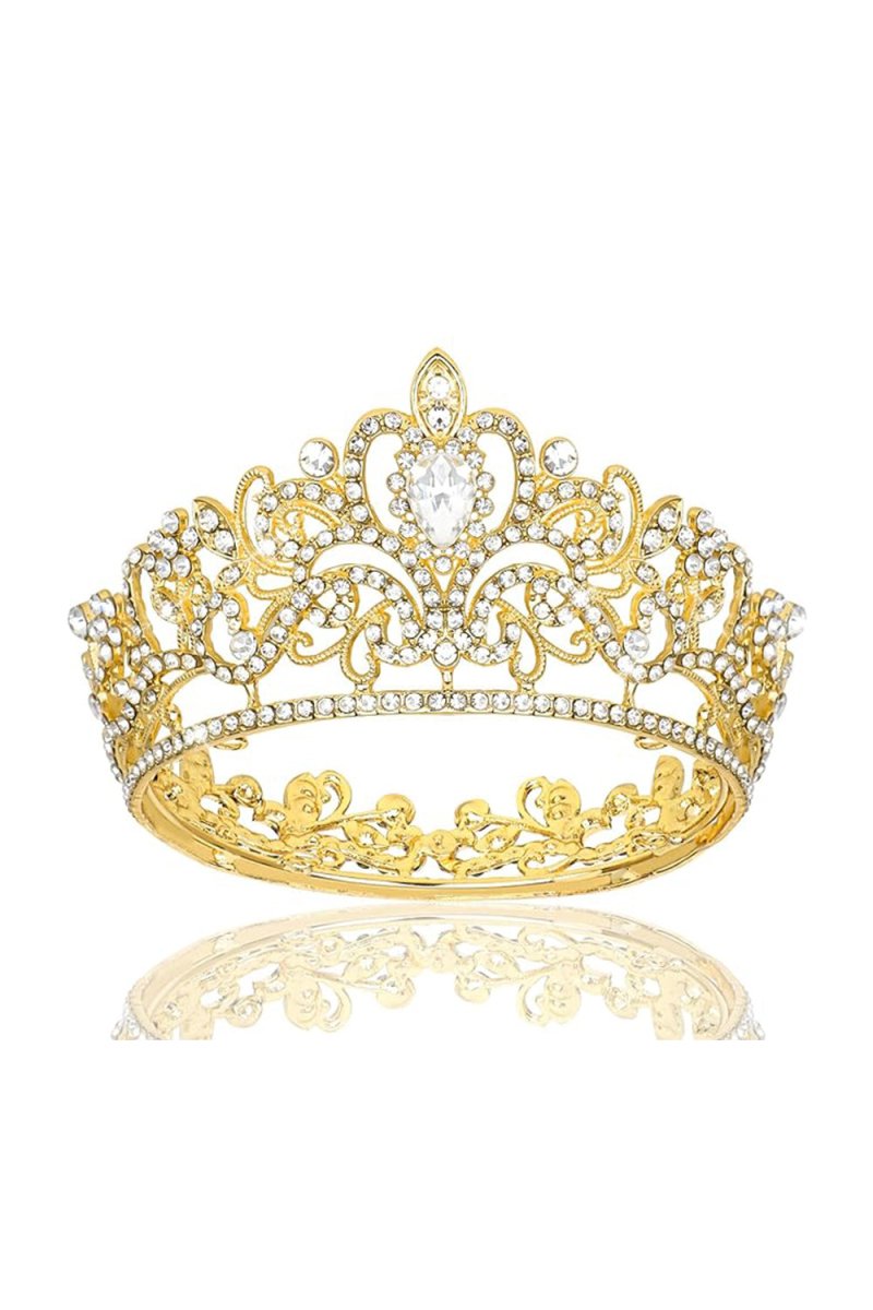 Gold Crystal Crown Accessories Rhinestones