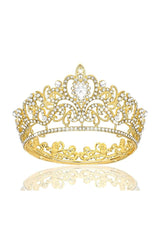 Gold Crystal Crown Accessories Rhinestones