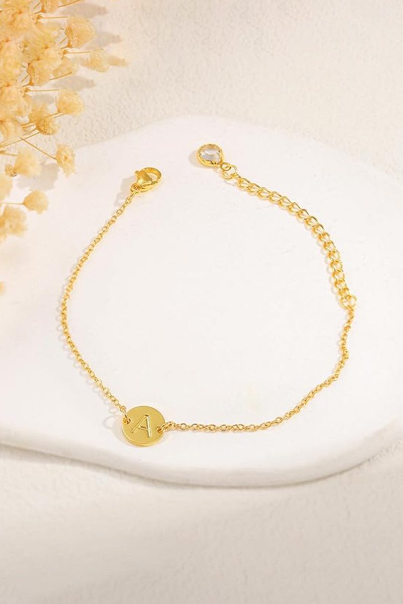 Gold Letter Initial Monogram Bracelets