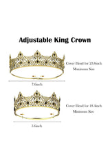 Gold Retro Baroque Crowns for Men