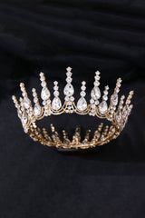 Gold Sparkly Round Crystal Princess Crown