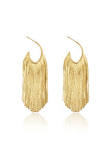 Gold Statement Tassel Long Earrings