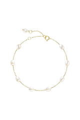 Gold Tin Cup Pearl Adjustable Bracelets