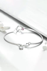Heart Charm Bracelet in Sterling Silver