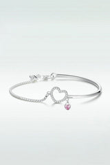 Heart Charm Bracelet in Sterling Silver