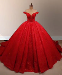 Dark Green Off The Shoulder Ball Gown Sequined Quinceanera Dress