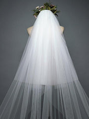 Ivory Lace Cathedral Veils with Blusher