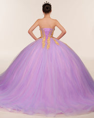 Lilac Sweetheart Sleeveless Quinceanera Dresses with Appliques