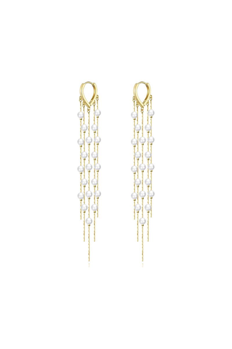 Long Pearl Tassel Earrings