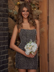 Black - Bodycon Strapless Mini Party Dresses With Beadings