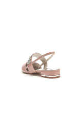 Nude Pink Women's Shoes with Silver Accents