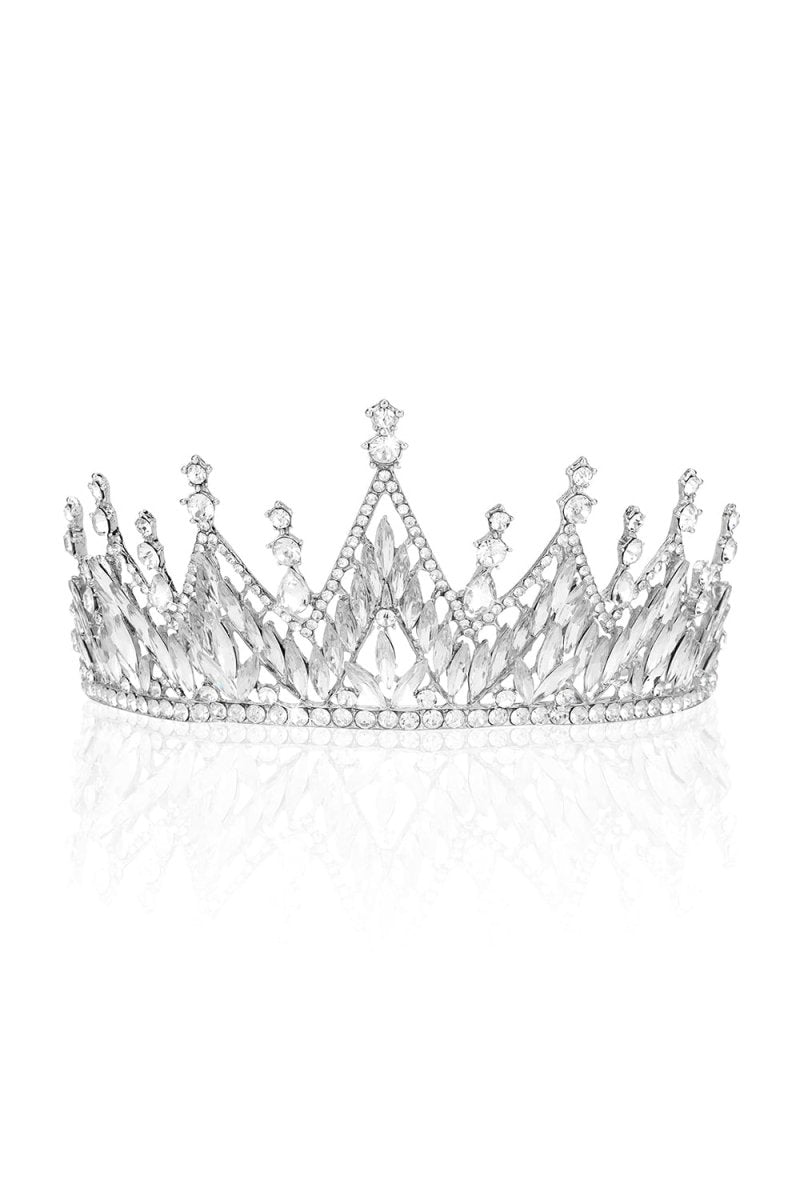Ondder Silver Sparkly Crystal Crown