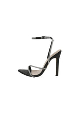 Open Toe Cross Strap Rhinestone Stiletto Sandals