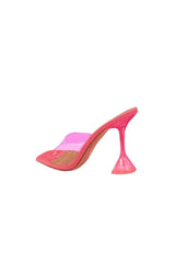 Pink High Heel Naked Mules Sandals