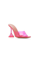 Pink High Heel Naked Mules Sandals