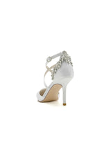 Pointed Toe Cross Strap With Rhinestones Stiletto Heels