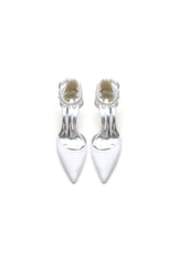 Pointed Toe Pearl Strap Kitten Heels
