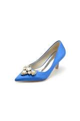 Pointed Toe Stiletto Heels with Rhinestone