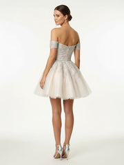 Lace White Appliques A-Line Short Wedding Dress