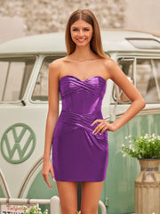 Bodycon Strapless Corset Burgundy Tight Short Homecoming Dresses