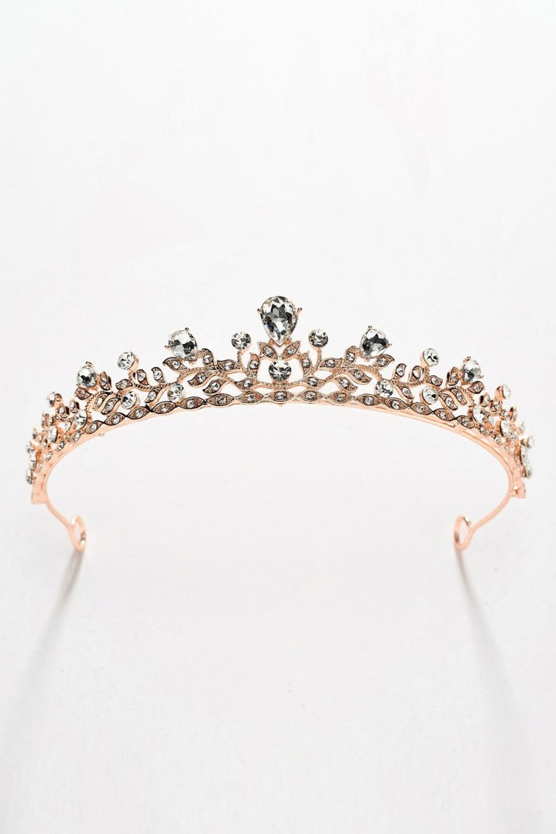 Rose Gold Rhinestone Tiara