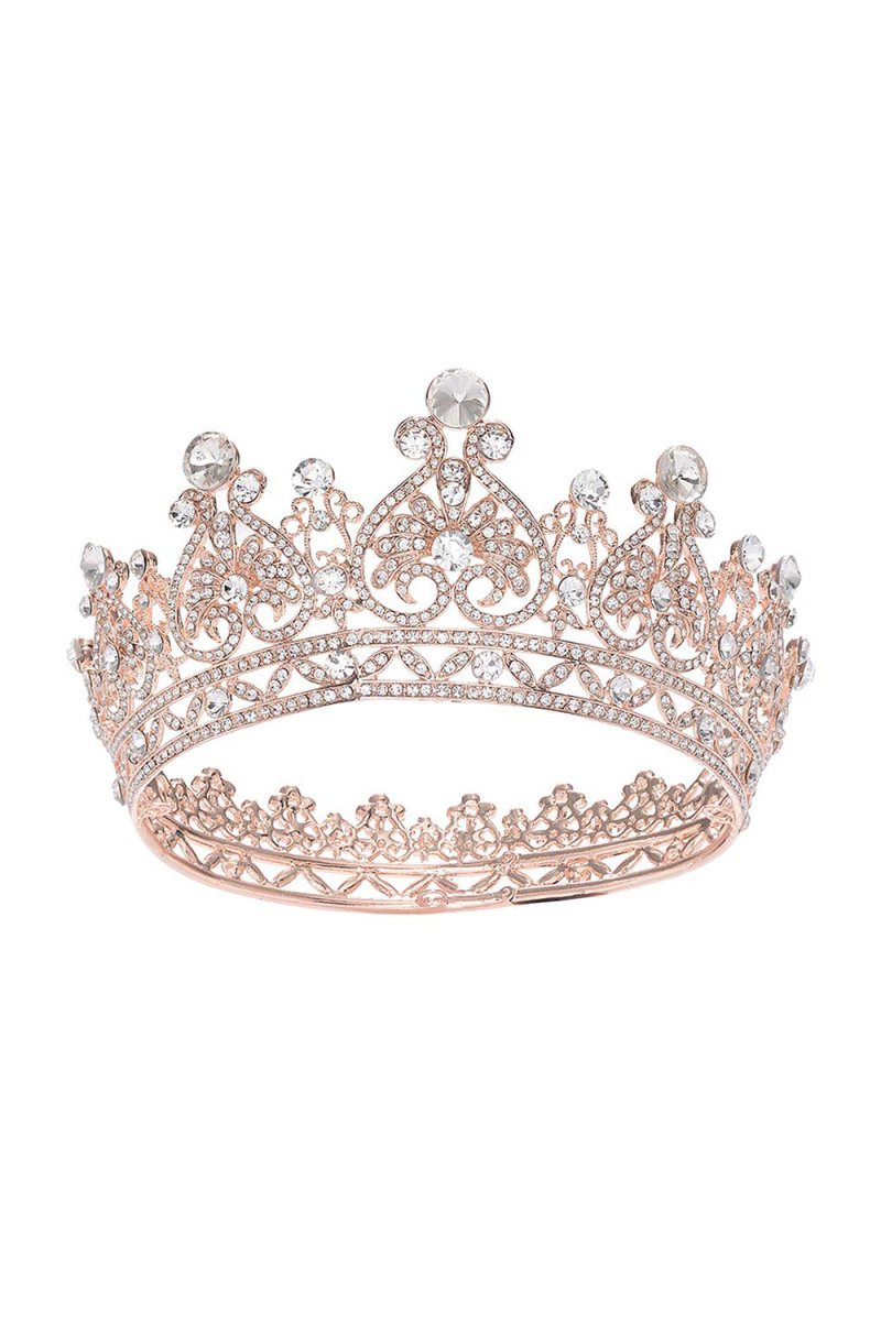 Rose Gold Sparkly Crystal Bridal Crown