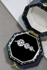 Round-Cut Three Sparkle Zircon Ring