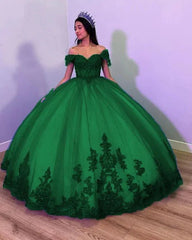 Royal Blue Tulle Off The Shoulder Quinceanera Dress