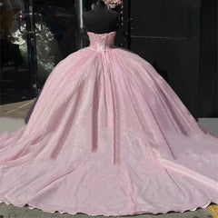 Sweetheart Pink Ball Gown Birthday Quinceanera Dresses