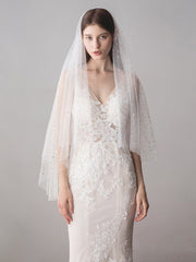 Shiny Bridal Veils with Gold Star Sparkly Wedding Veil