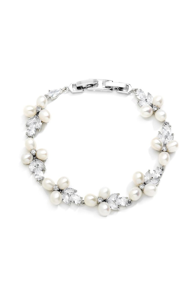Silver Freshwater Pearl Bridal Bracelet