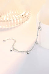 Silver Love Heart Pendant Bracelets