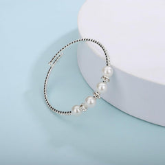 Gold Open Pearl Rhinestone Bracelets