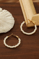 Simple Pearl Hoop Earrings