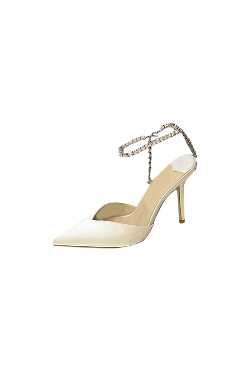 Off White Stiletto Ankle High Heel Sandals