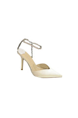 Off White Stiletto Ankle High Heel Sandals