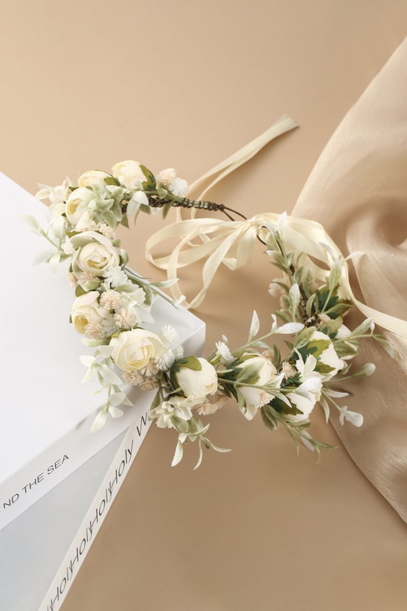 Vintage Boho Artificial Wedding Flowers Crown