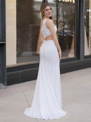 Sheath One Shoulder Sequins Prom Dress with 3D Appliques